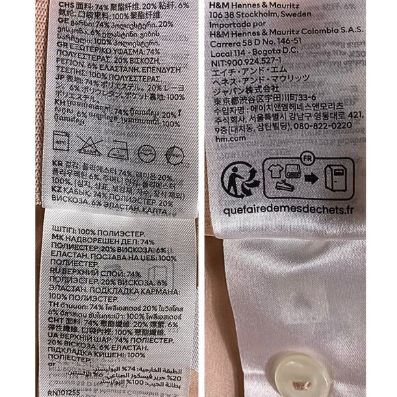 H&M Slim Tapered Dress Pants – Blush Pink Women’s Size 2 Part of a matching suit - Picture 10 of 12